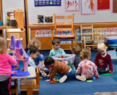 Kiddie Country 158 students mastering arithmetic using Montessori bead chains